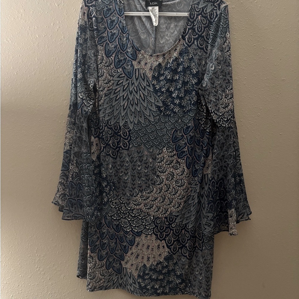 Blue Patterned Women's Dress